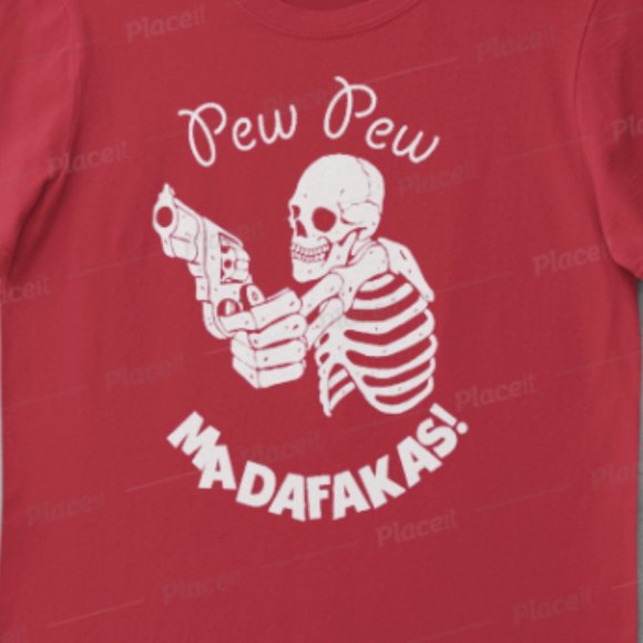 Pew Pew skeleton tshirt - Picture 1 of 1